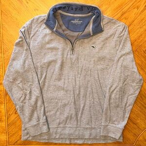 Vineyard Vines Sweater Mens Large Gray Saltwater Quarter Zip Pullover Pima Cotto